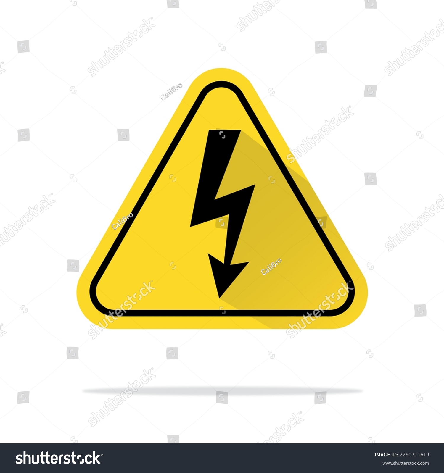 Warning Sign Dangerous Electrical Voltage Icon Royalty Free Stock