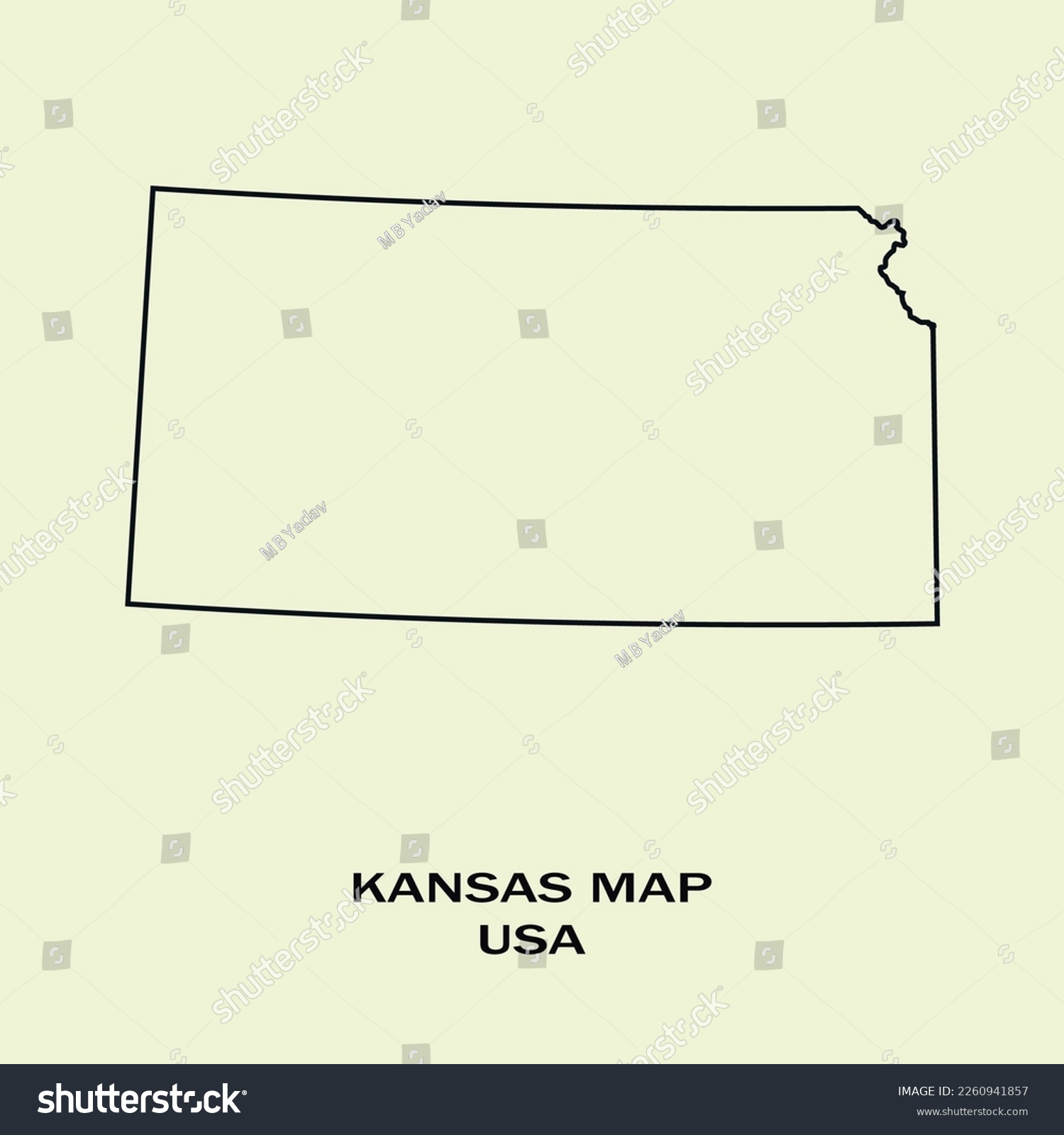 Map of KANSAS, Map of KANSAS with an outline, - Royalty Free Stock ...