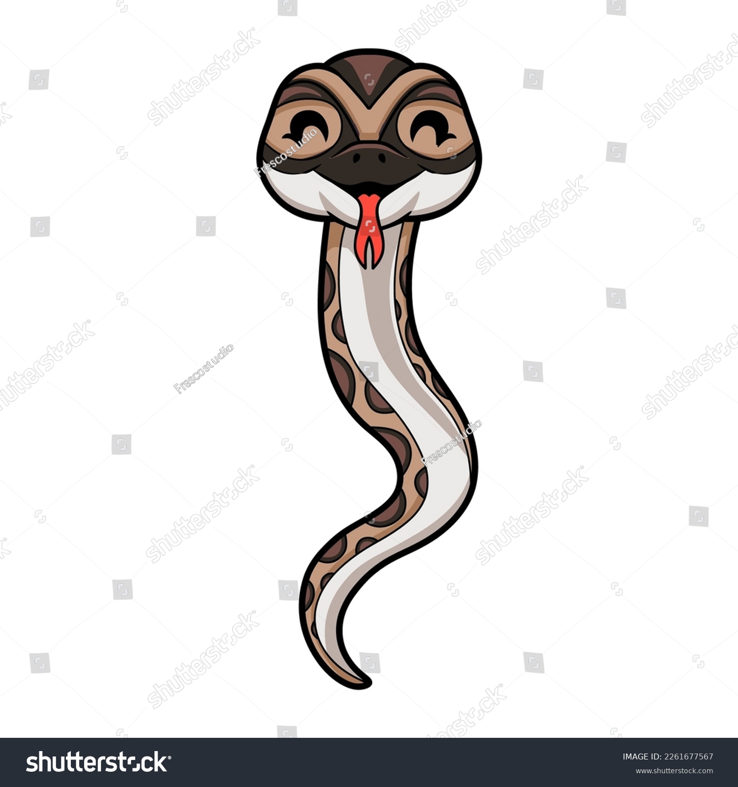 Cute python molurus bivittatus cartoon - Royalty Free Stock Vector ...