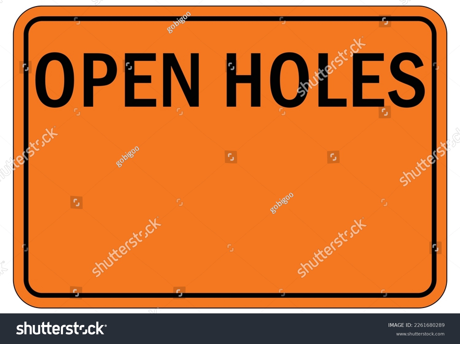 Open Hole Sign And Labels - Royalty Free Stock Vector 2261680289 