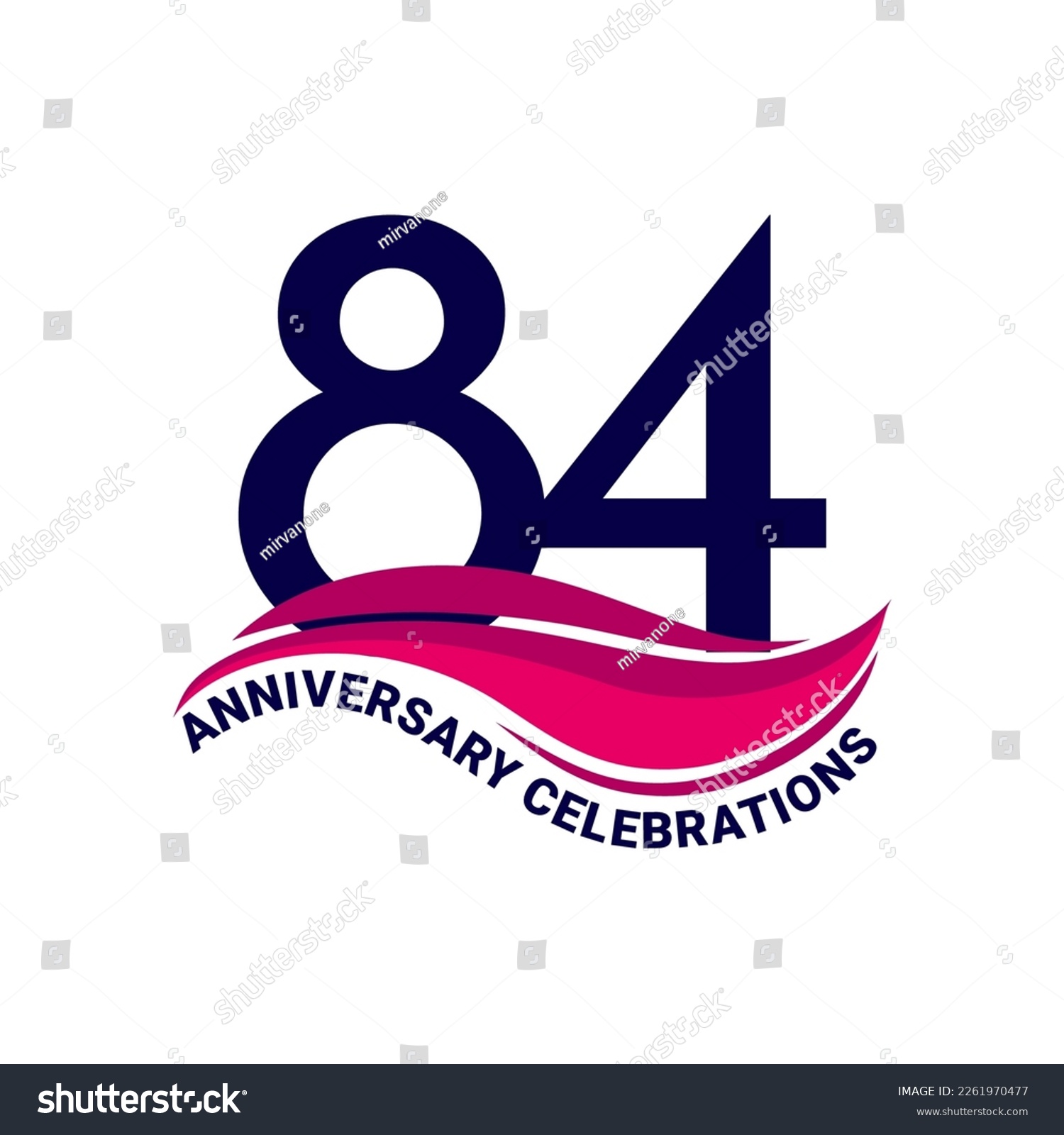 84th anniversary celebration logo design. Vector - Royalty Free Stock ...