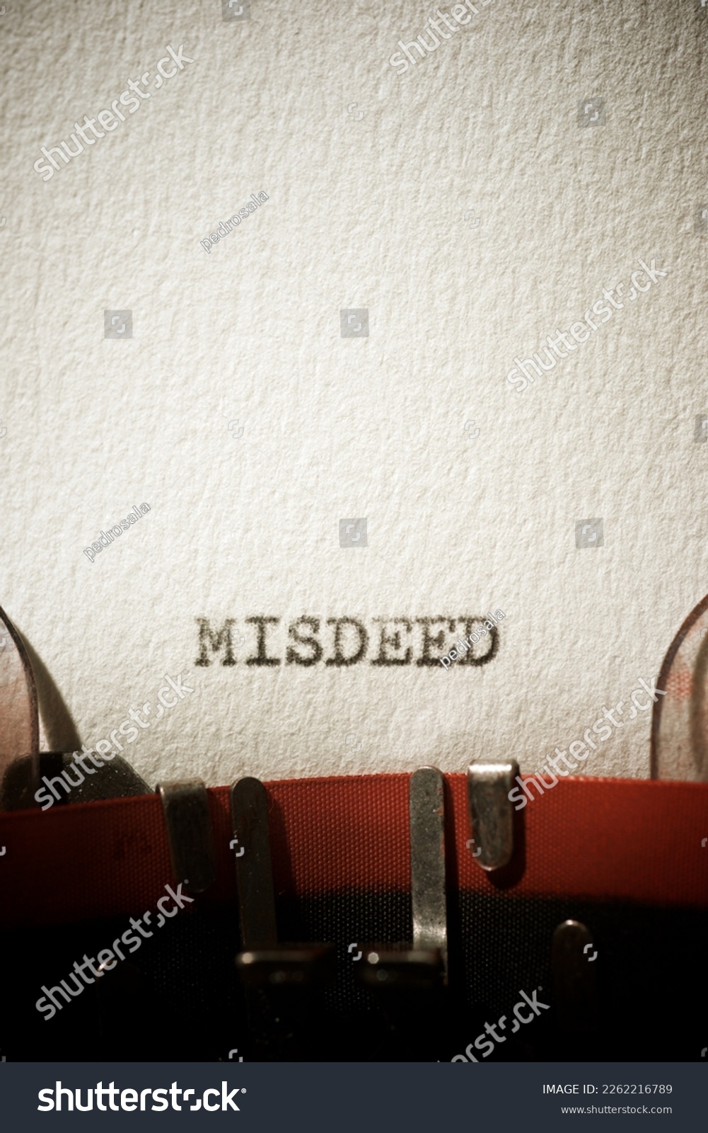 Misdeed word written with a typewriter. #2262216789
