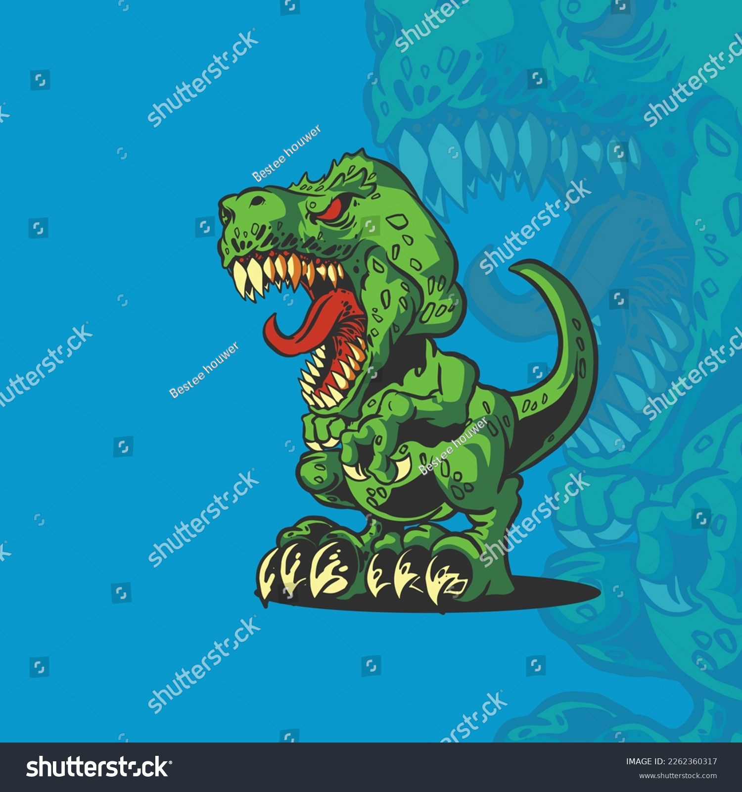 Tyranosaurus Rex T Rex Vector Illustration For Royalty Free Stock Vector 2262360317 