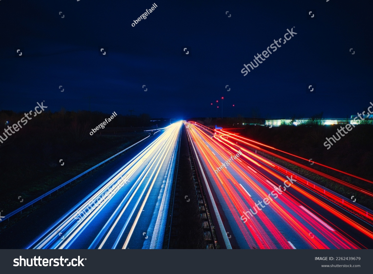 Highway Traffic Travel Night Line #2262439679