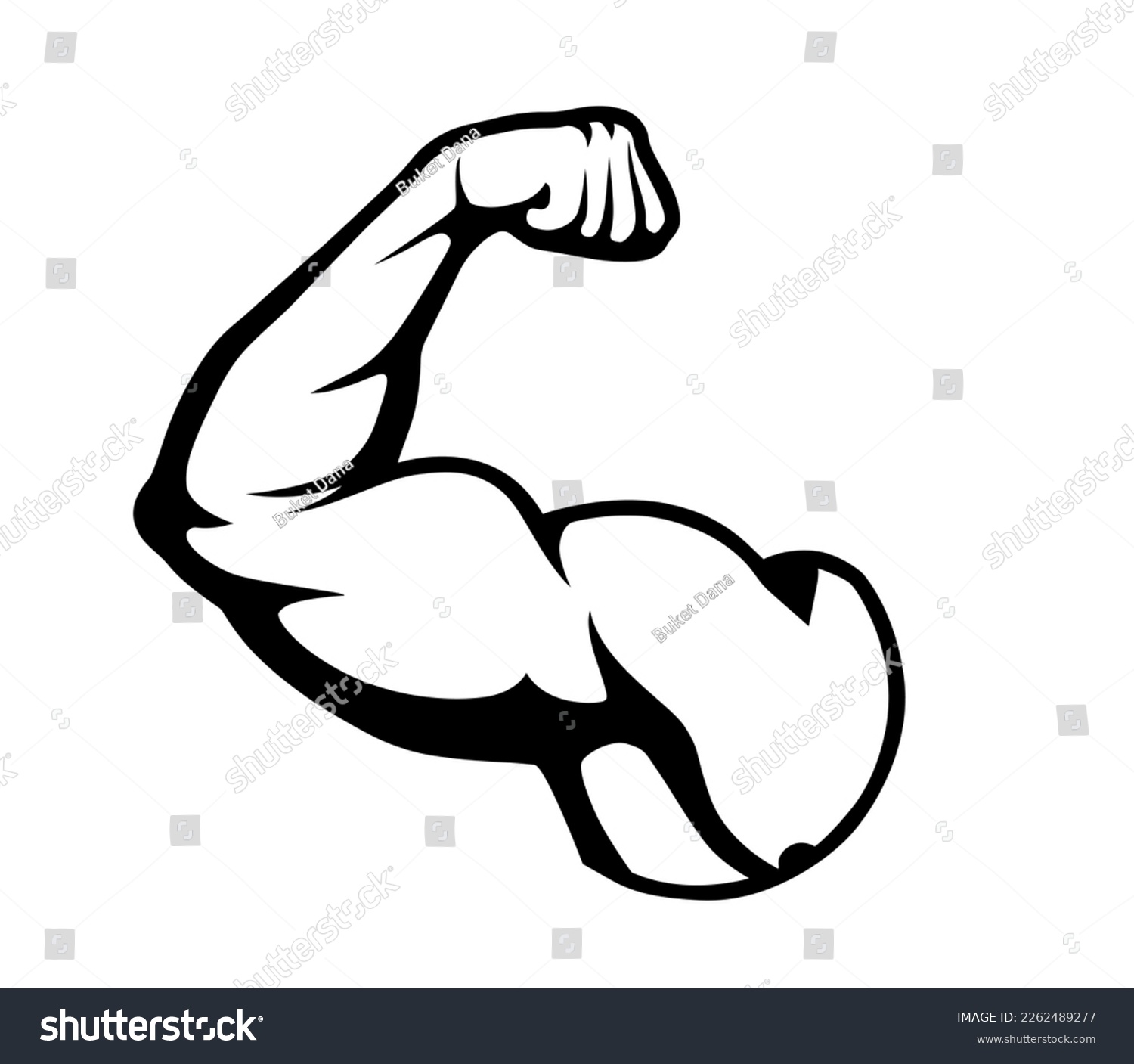 Bodybuilder Muscle Flex Arm Vector Illustration Royalty Free Stock Vector 2262489277 4242
