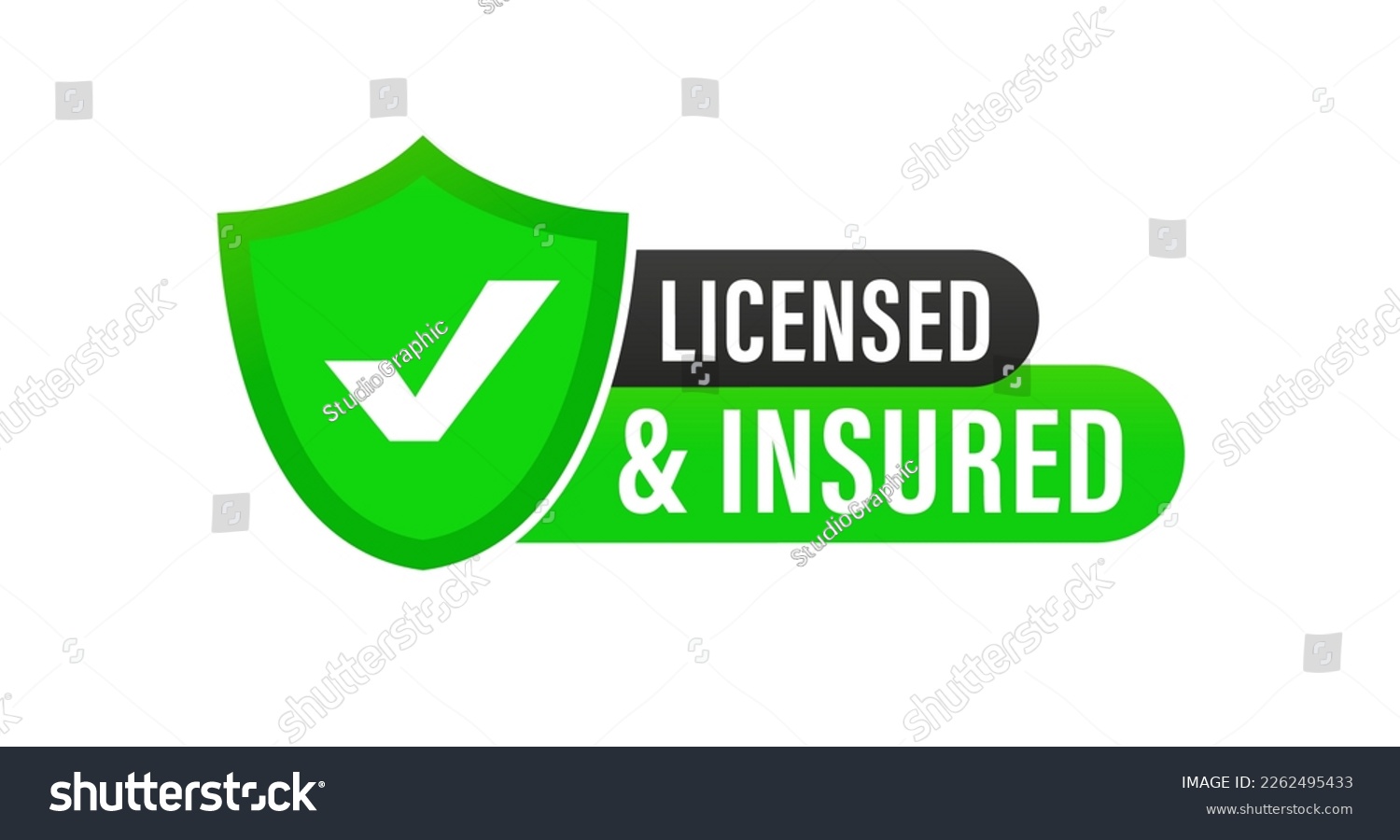 Licensed insured. Certification stamp. Flat - Royalty Free Stock Vector ...