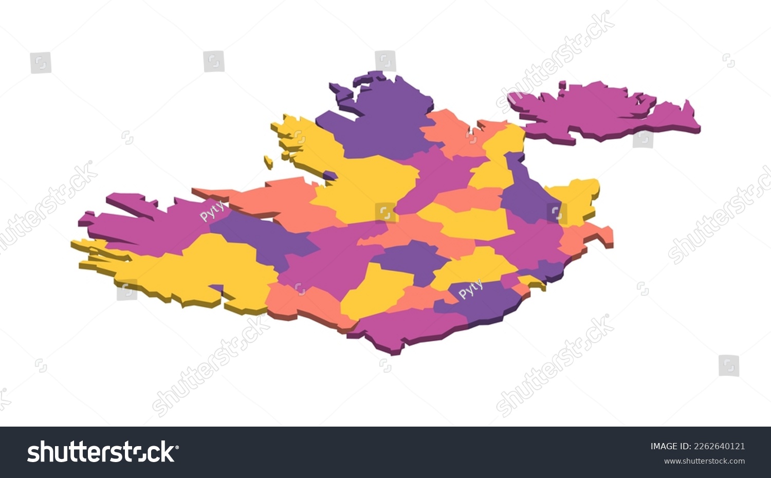 Ireland Political Map Of Administrative Royalty Free Stock Vector   Avopix 2262640121 