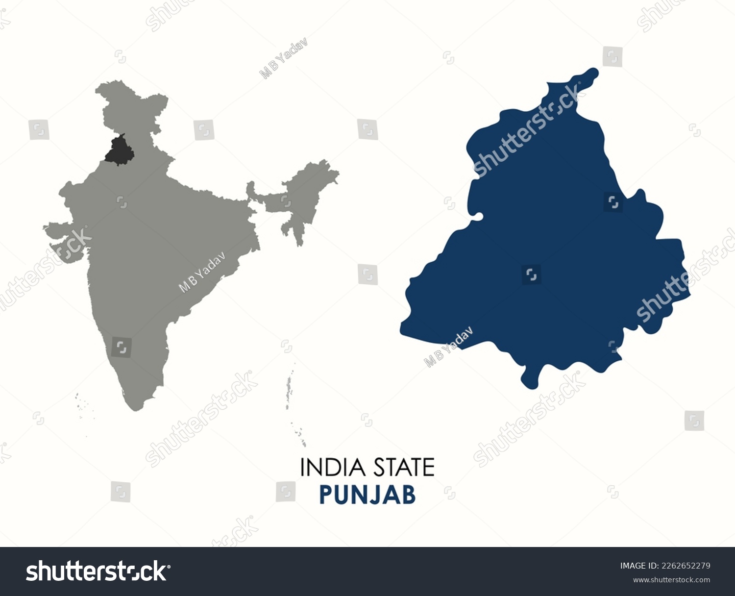 Map of Punjab , Map of Punjab with India, Map of - Royalty Free Stock ...