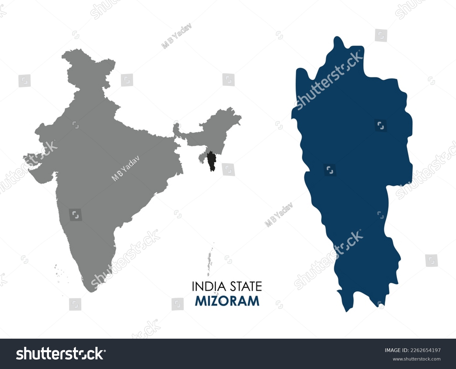 Map of Mizoram , Map of Mizoram with India, Map - Royalty Free Stock ...