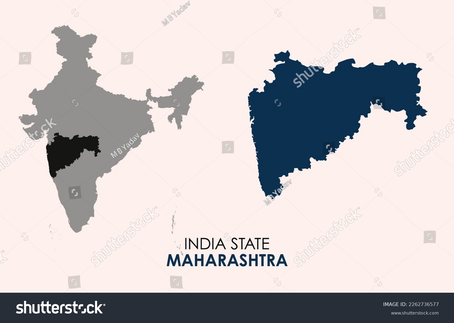 Map Of Maharastra Map Of Maharastra With India Royalty Free Stock   Avopix 2262736577 