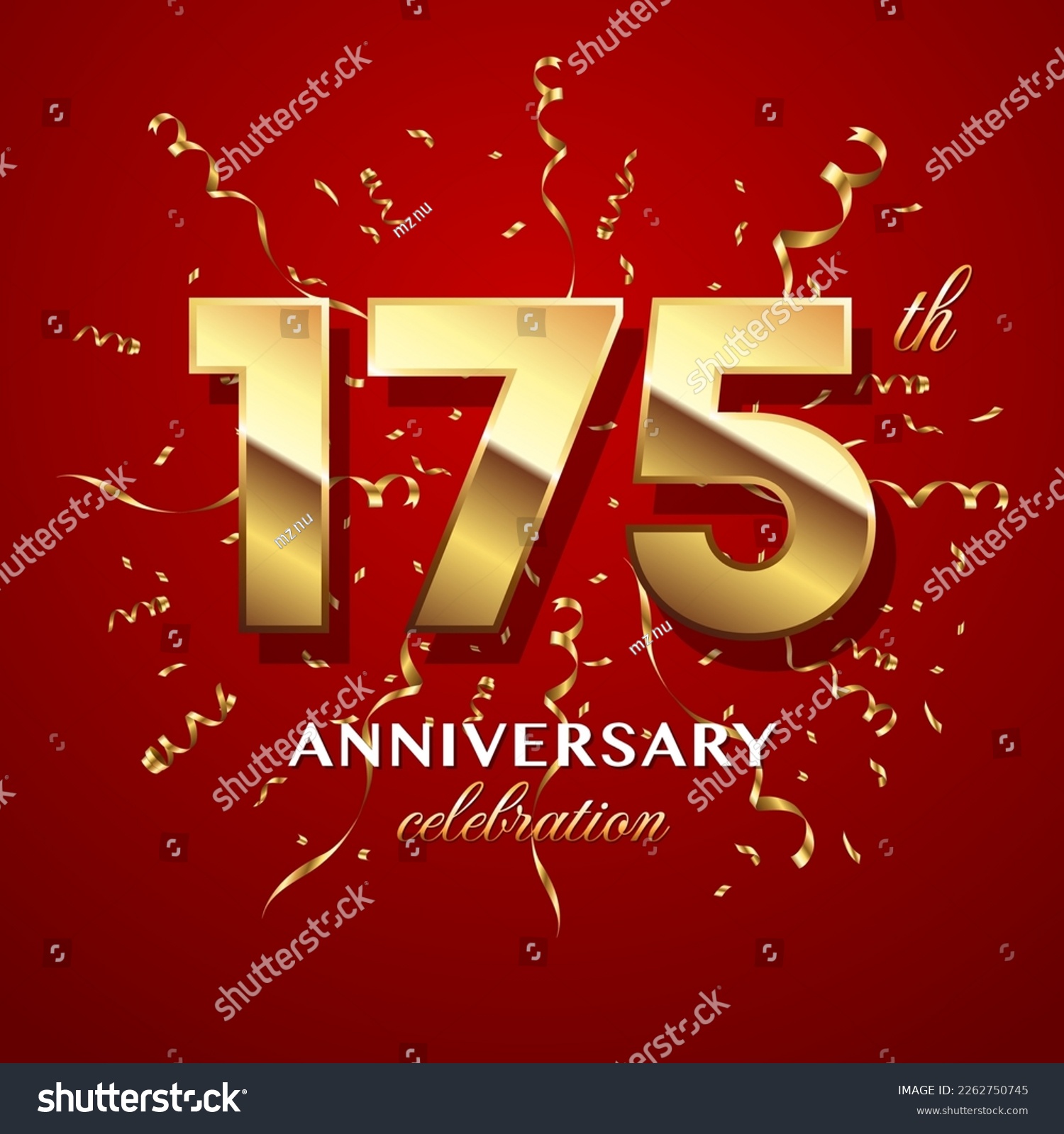 175th Anniversary Celebration Logo Design With Royalty Free Stock