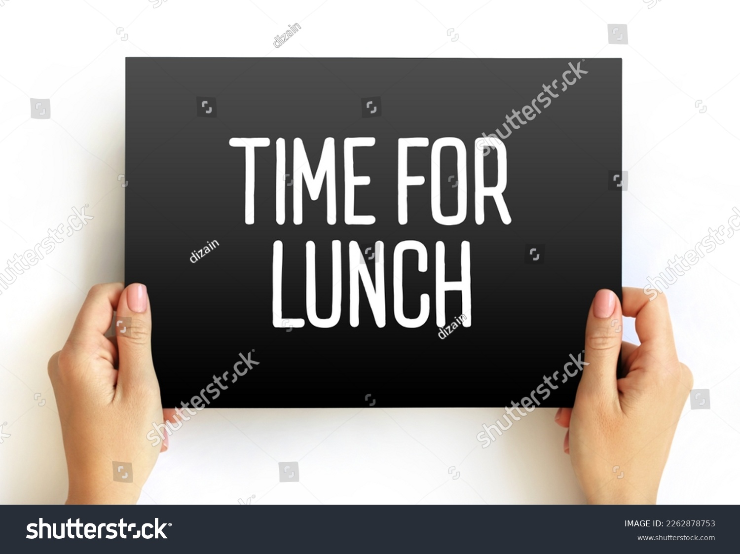 Time For Lunch text on card, concept background #2262878753