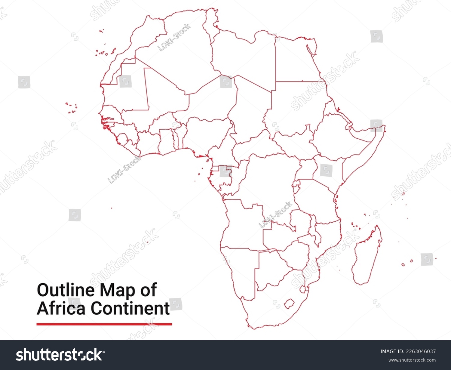 High Detailed Map Of Africa Outline Map Of Royalty Free Stock Vector Avopix 2263046037
