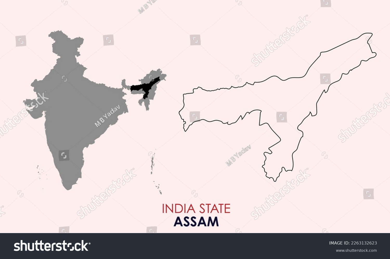 Map Of Assam, Map Of Assam With Indian Map, - Royalty Free Stock Vector ...