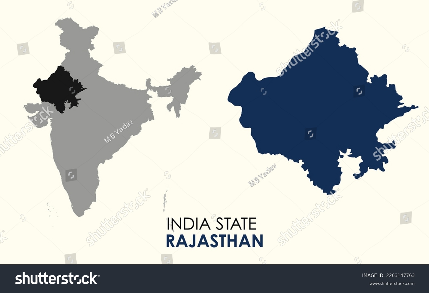 Map of Rajasthan , Map of Rajasthan with India, - Royalty Free Stock ...