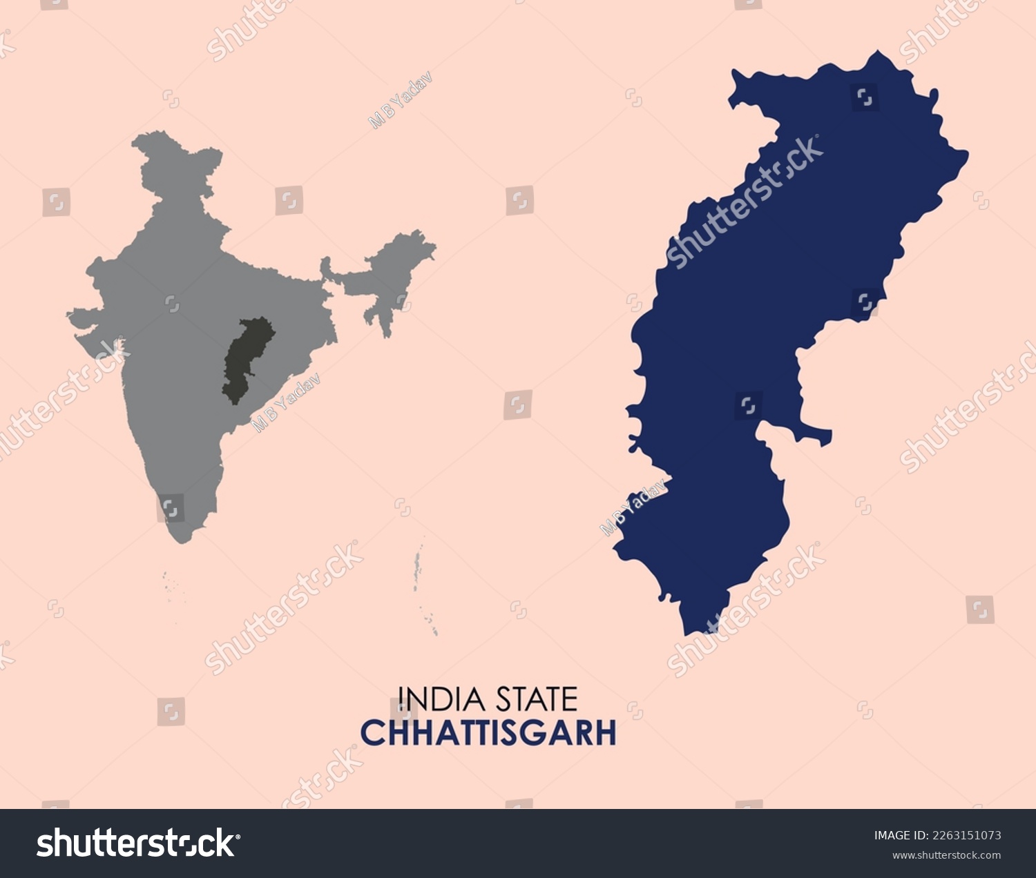 Map of Chhattisgarh , Map of Chhattisgarh with - Royalty Free Stock ...