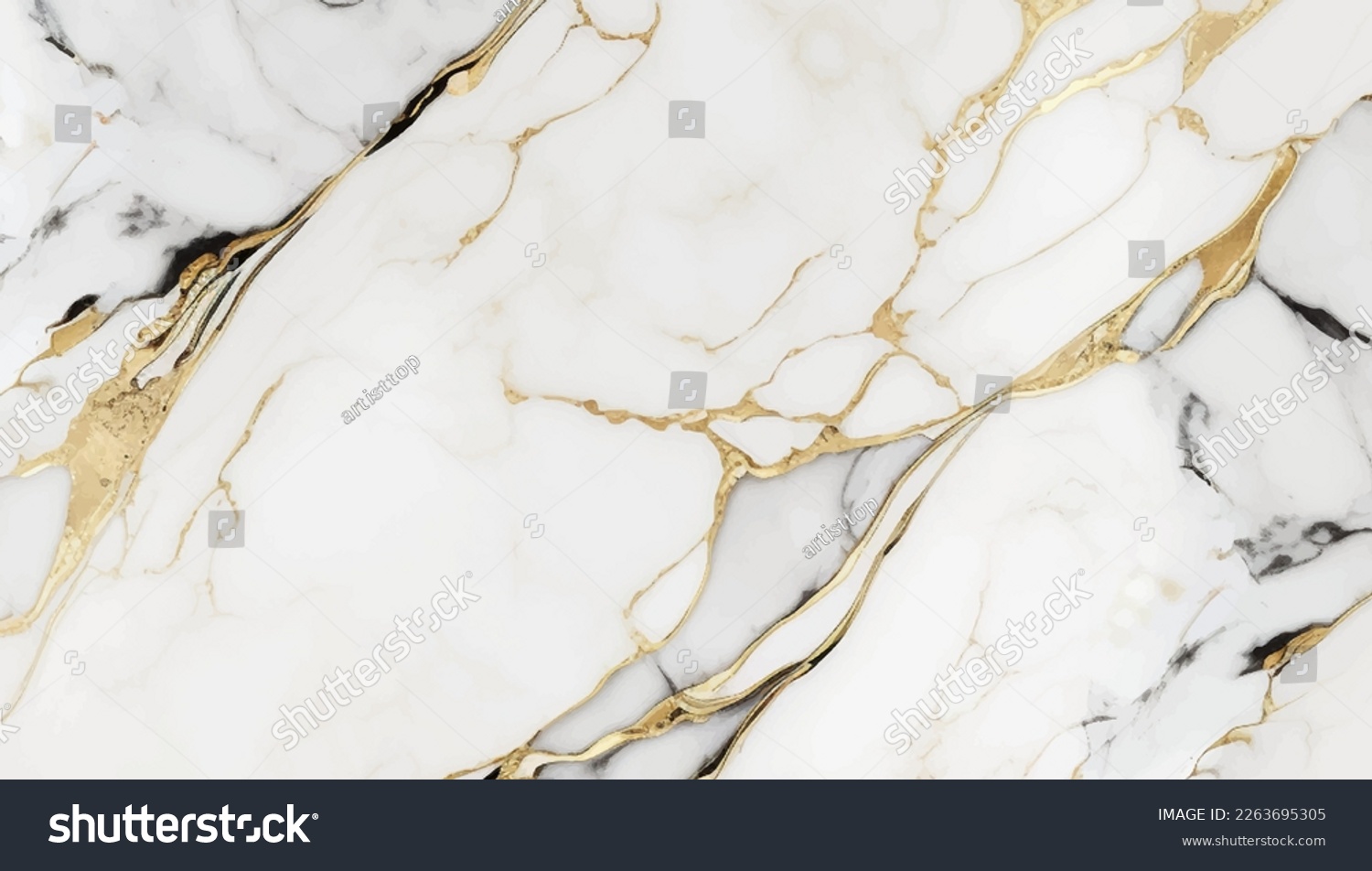 Marble with gold. Vector texture background. Wedding luxury card #2263695305