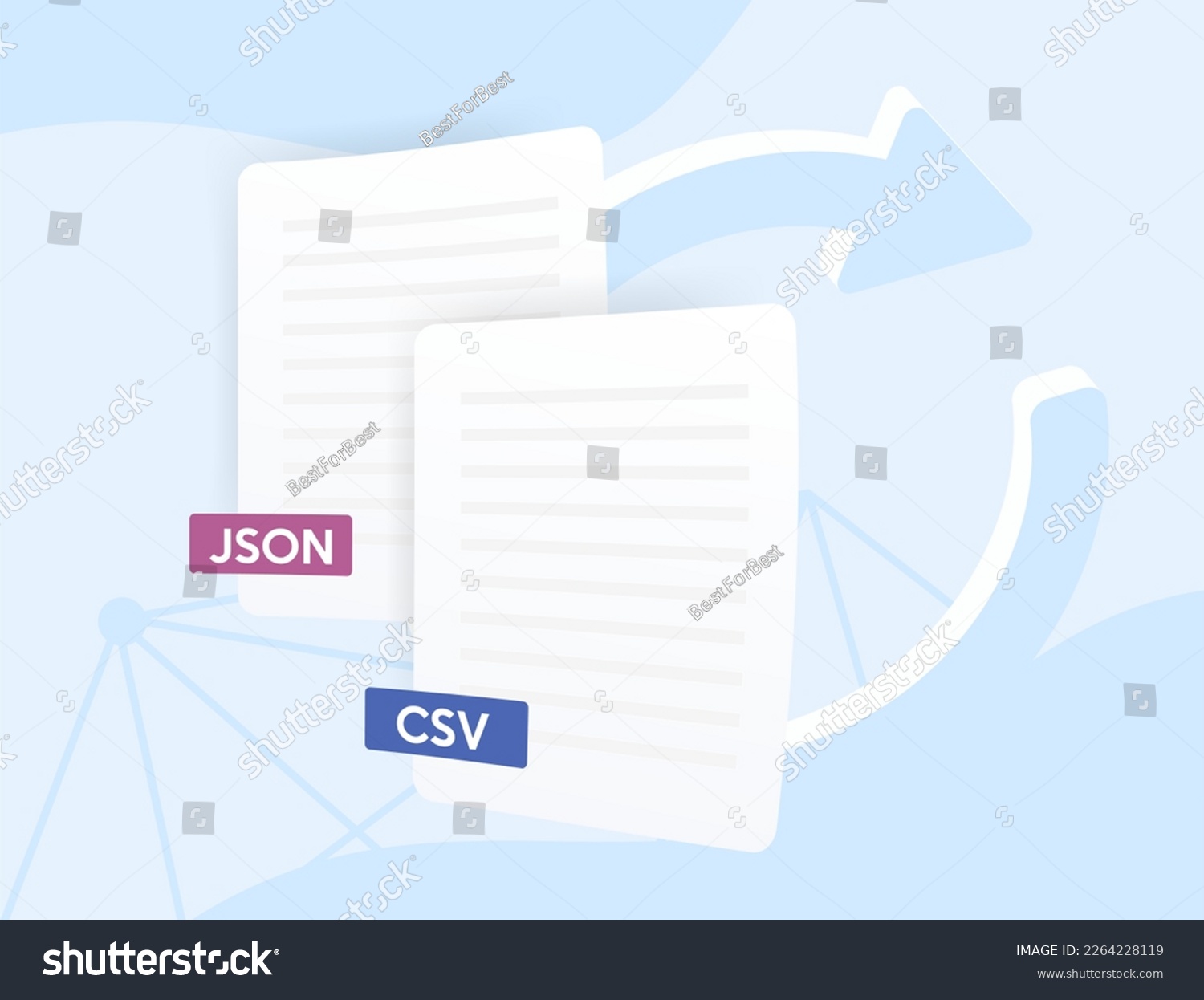 Json Csv converter concept. Two tables in - Royalty Free Stock Vector ...