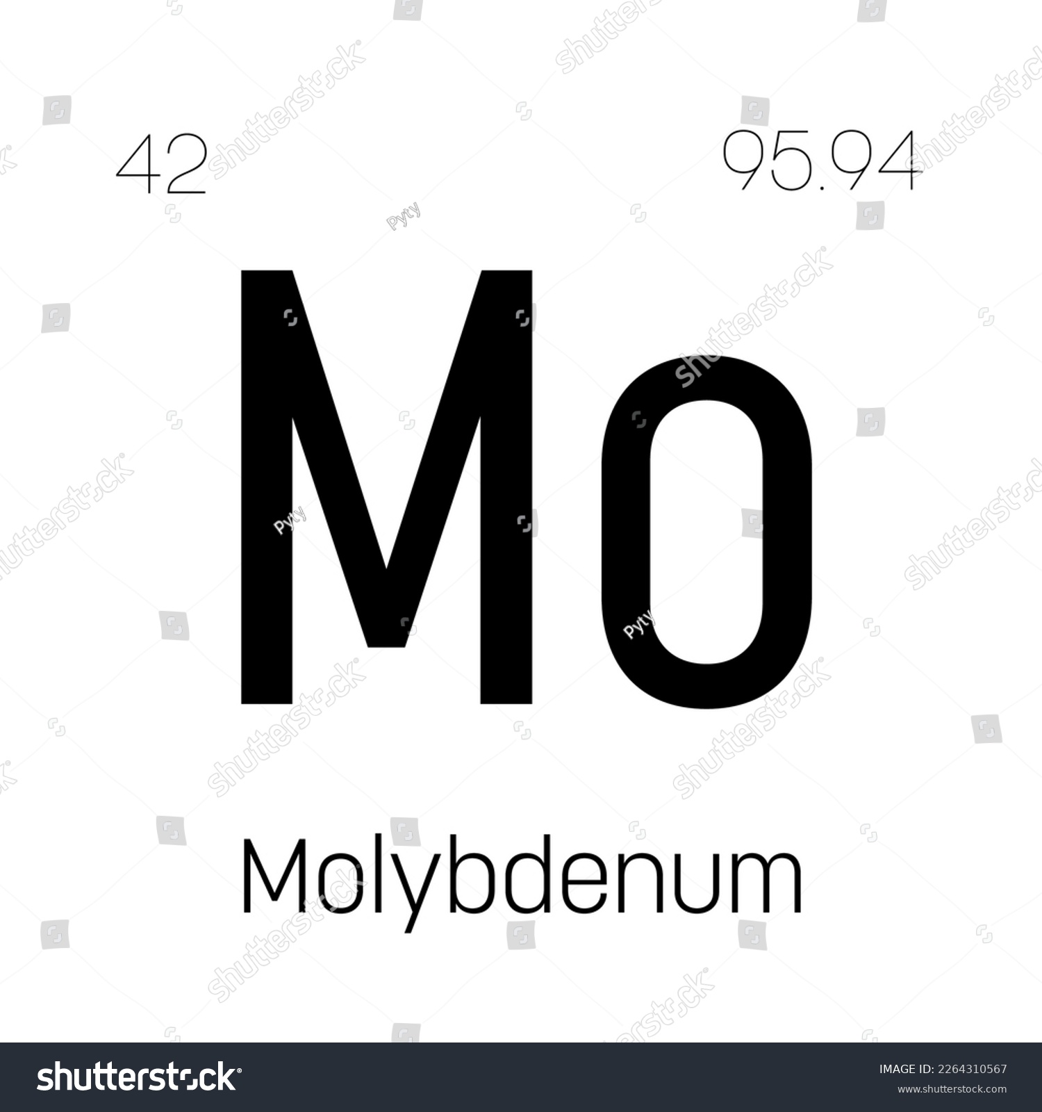 Molybdenum Mo Periodic Table Element With Name Royalty Free Stock Vector 2264310567 2739