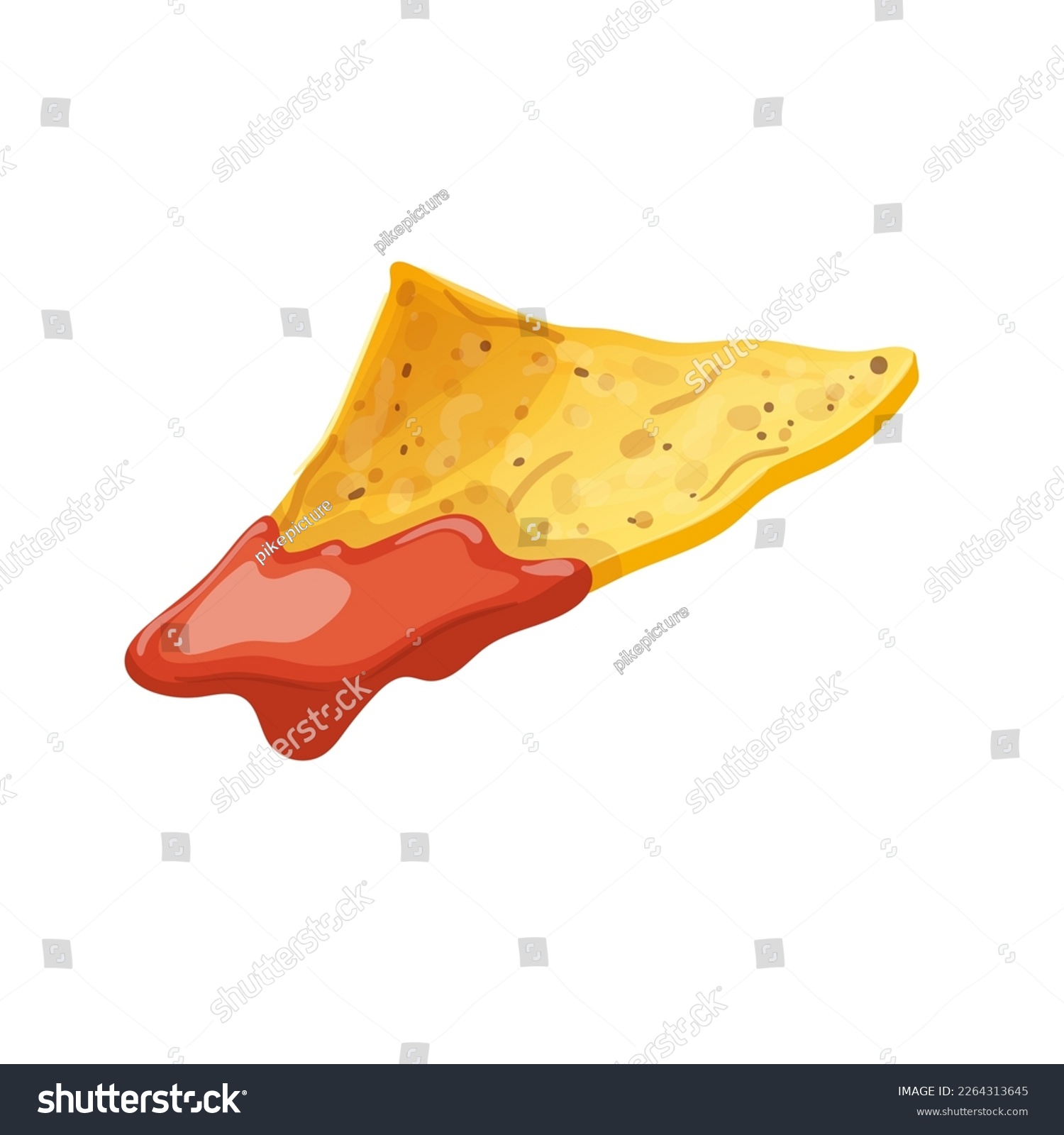 Nacho Food Mexican Cartoon. Nachos Tortilla, - Royalty Free Stock 