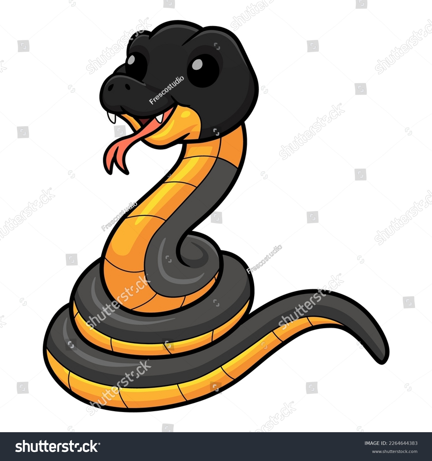 Cute northern ringneck snake cartoon - Royalty Free Stock Vector ...