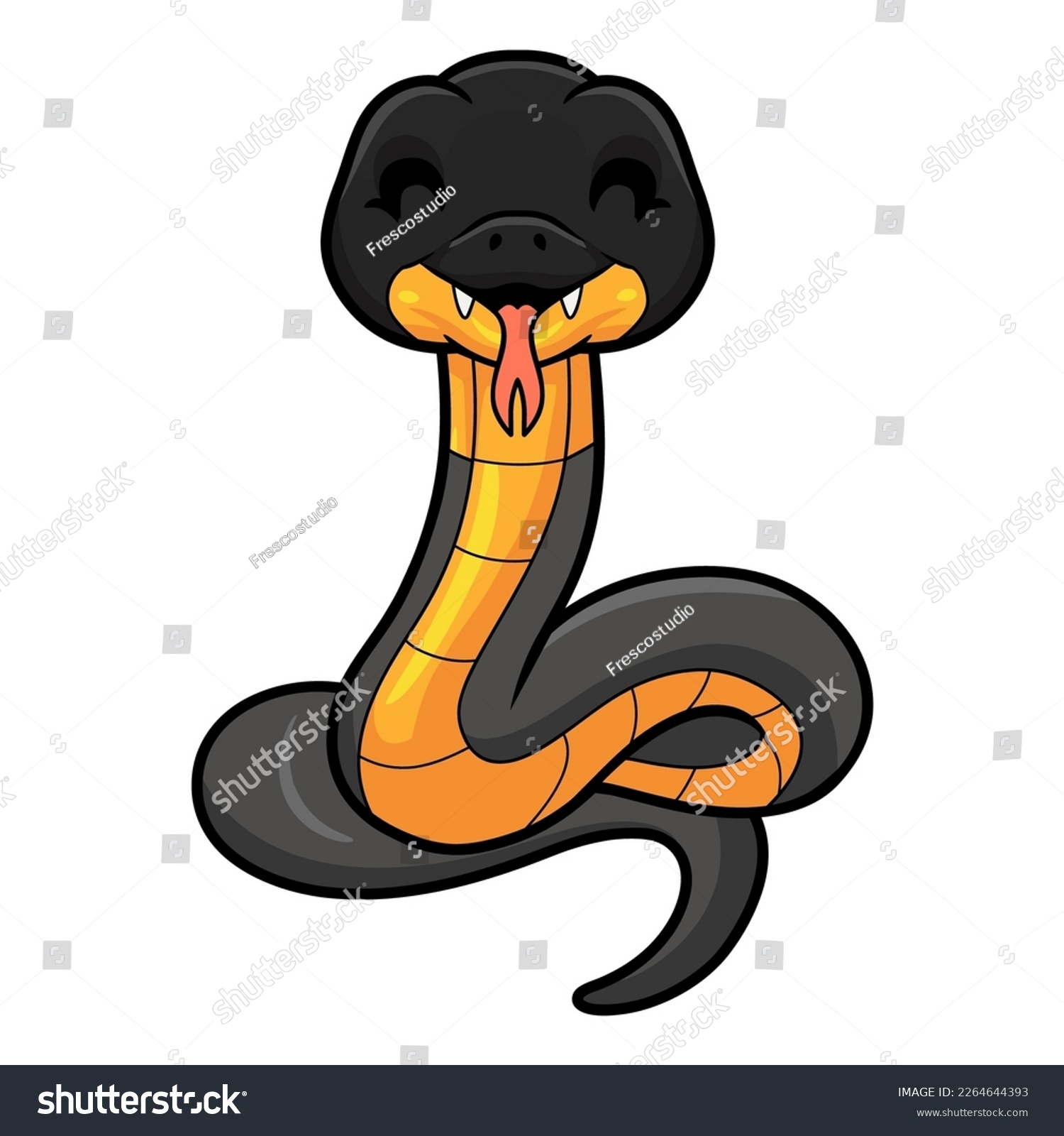 Cute northern ringneck snake cartoon - Royalty Free Stock Vector ...