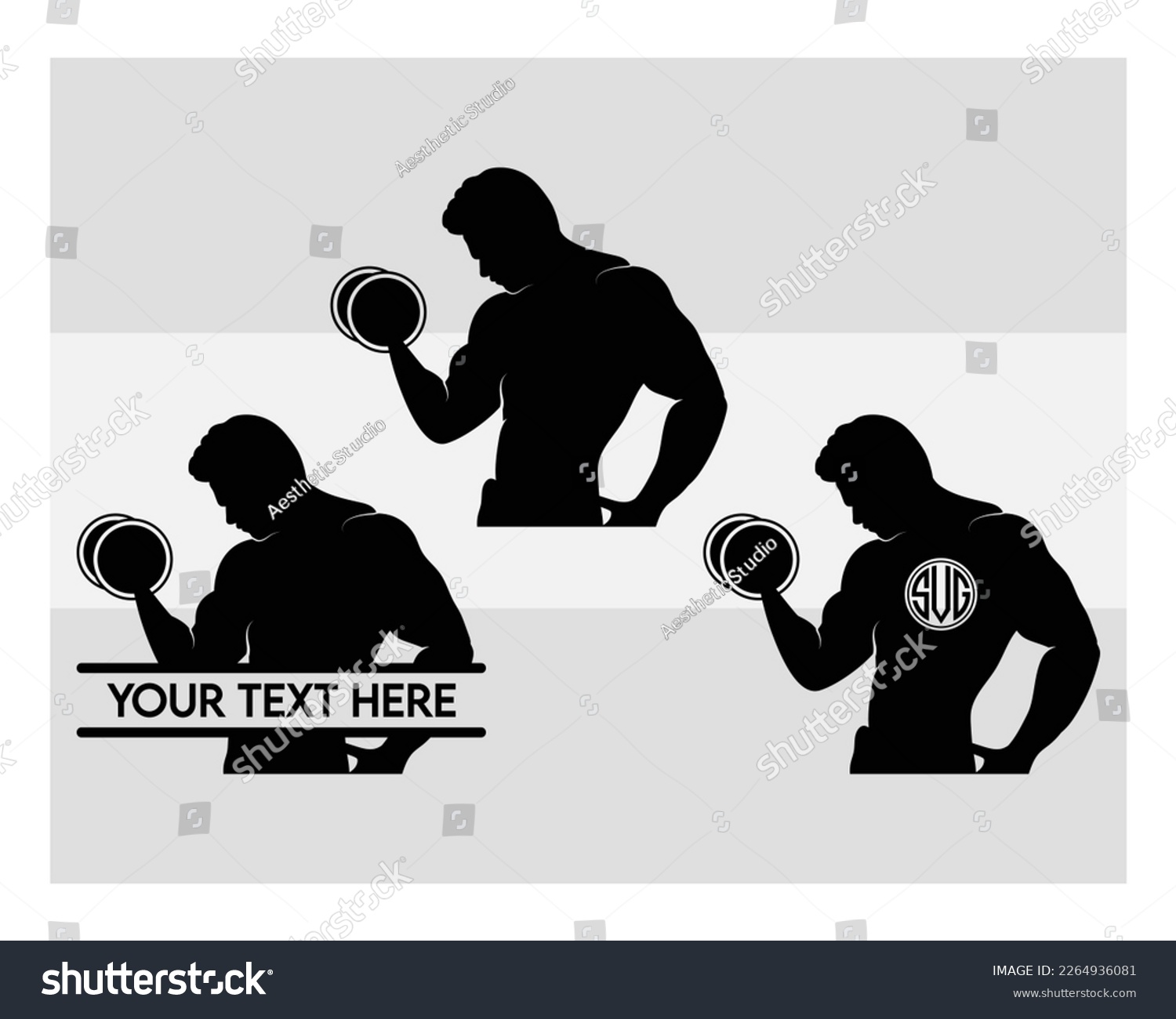 Bodybuilder SVG, Gym, Muscle Man Svg, Workout, - Royalty Free Stock ...