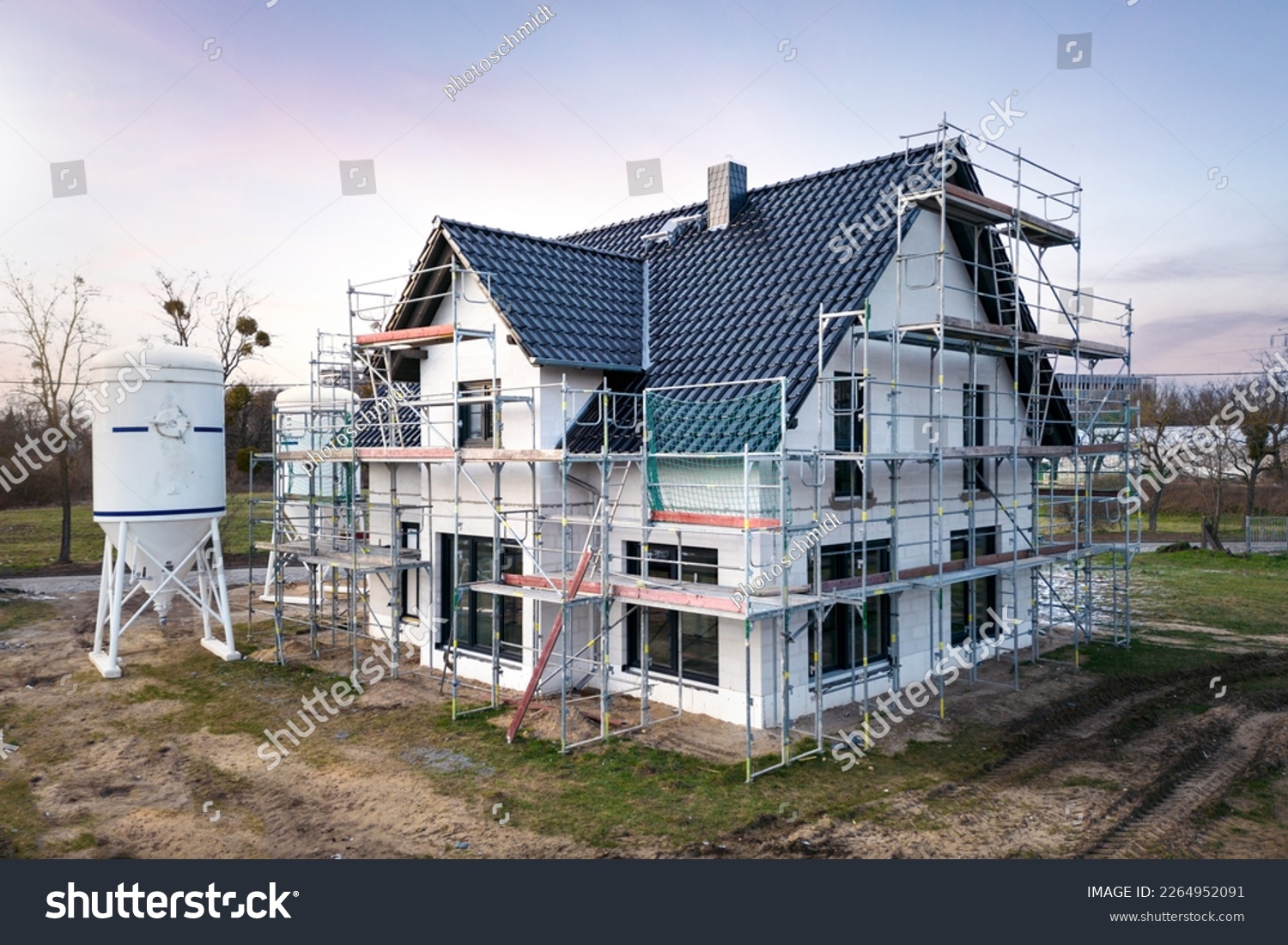 Construction site of a single-family house in Germany #2264952091