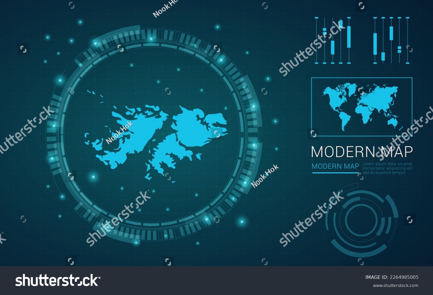 Falkland Islands Map Of Blue Digital Frame Royalty Free Stock Vector   Avopix 2264985005 