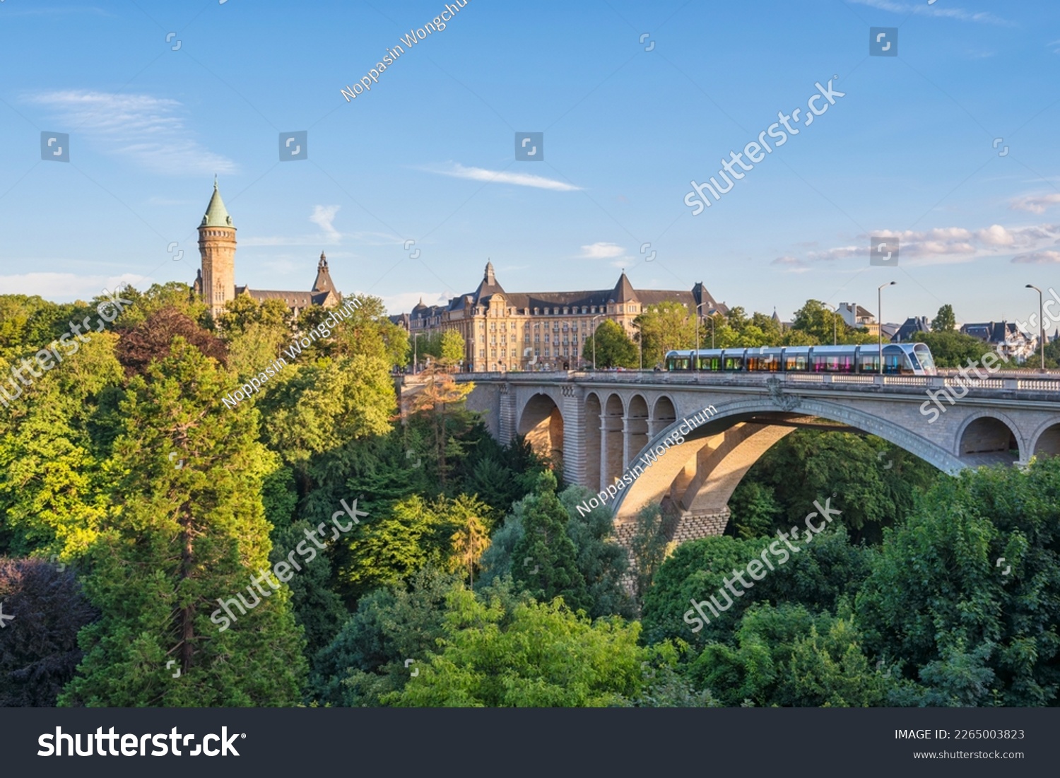 Grand Duchy of Luxembourg, city skyline at Pont Adolphe Bridge #2265003823
