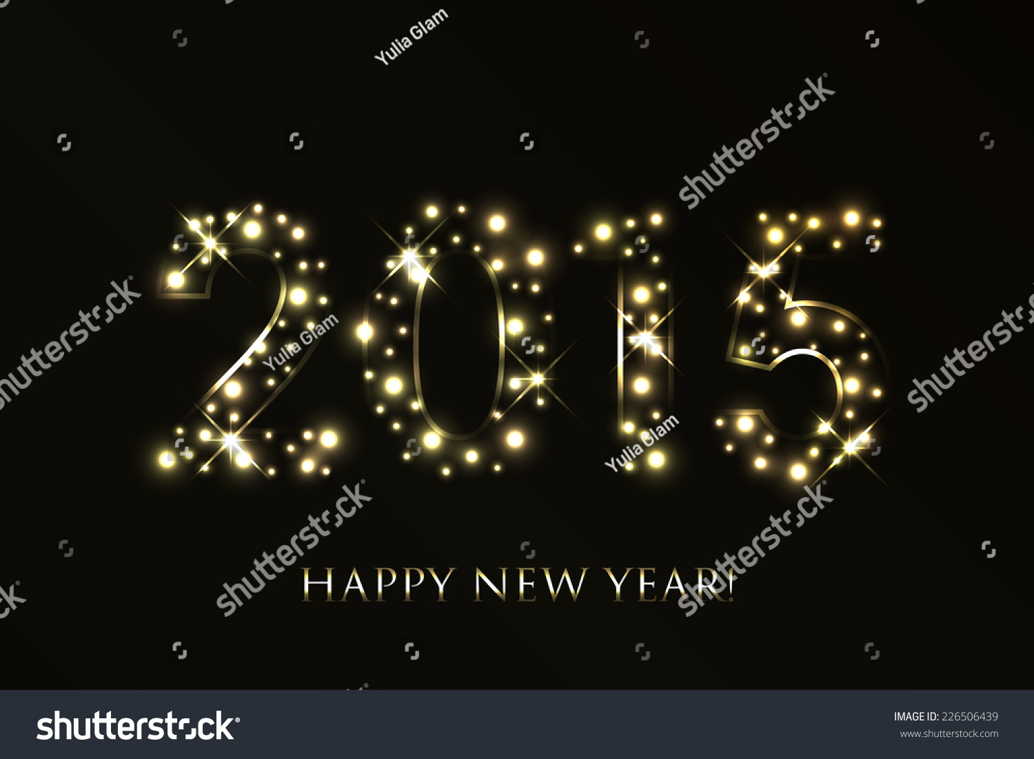 Vector 2015 Happy New Year background with gold sparkles #226506439