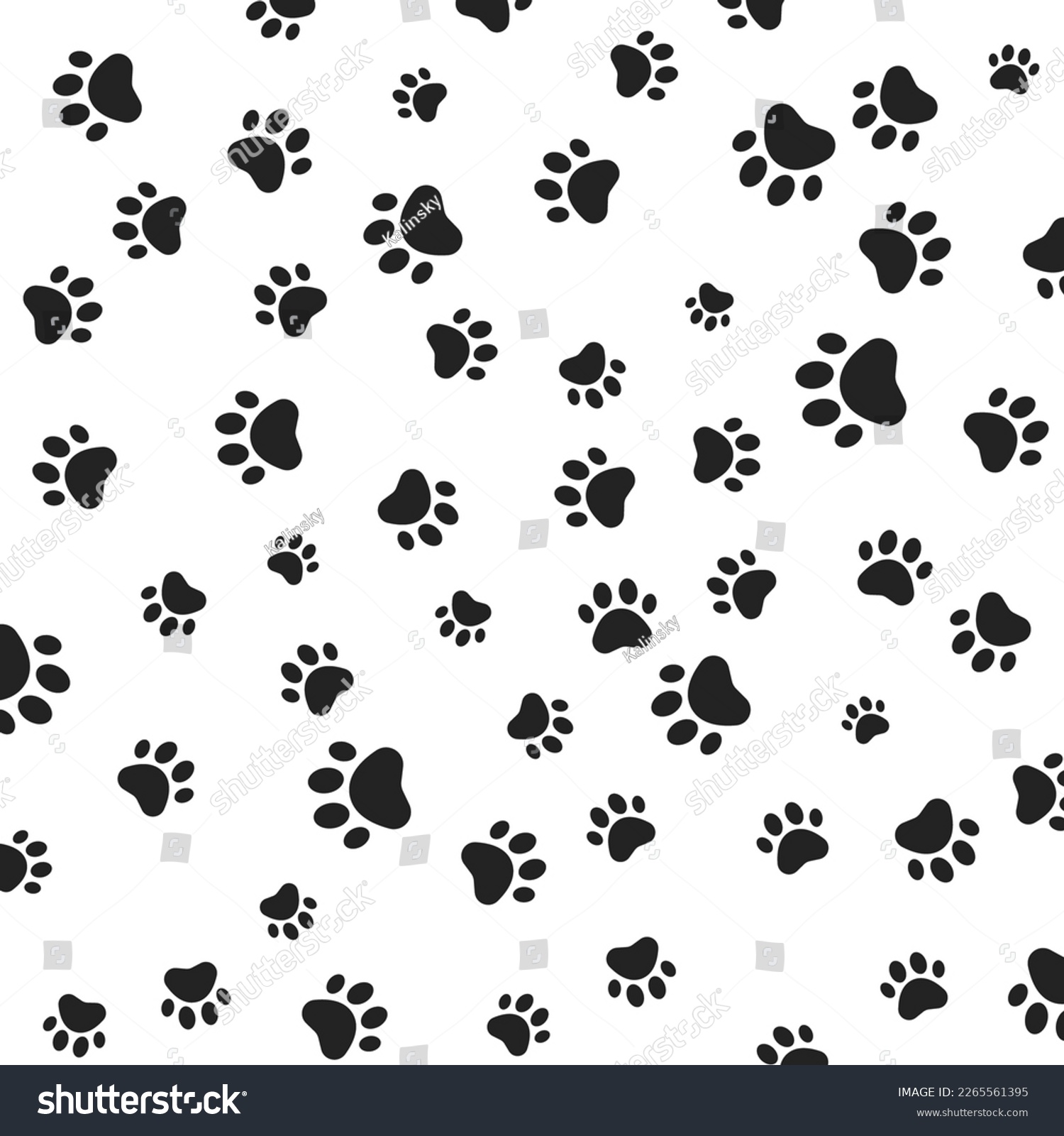 Paw print seamless. Texture, cute, pet, paw, - Royalty Free Stock ...