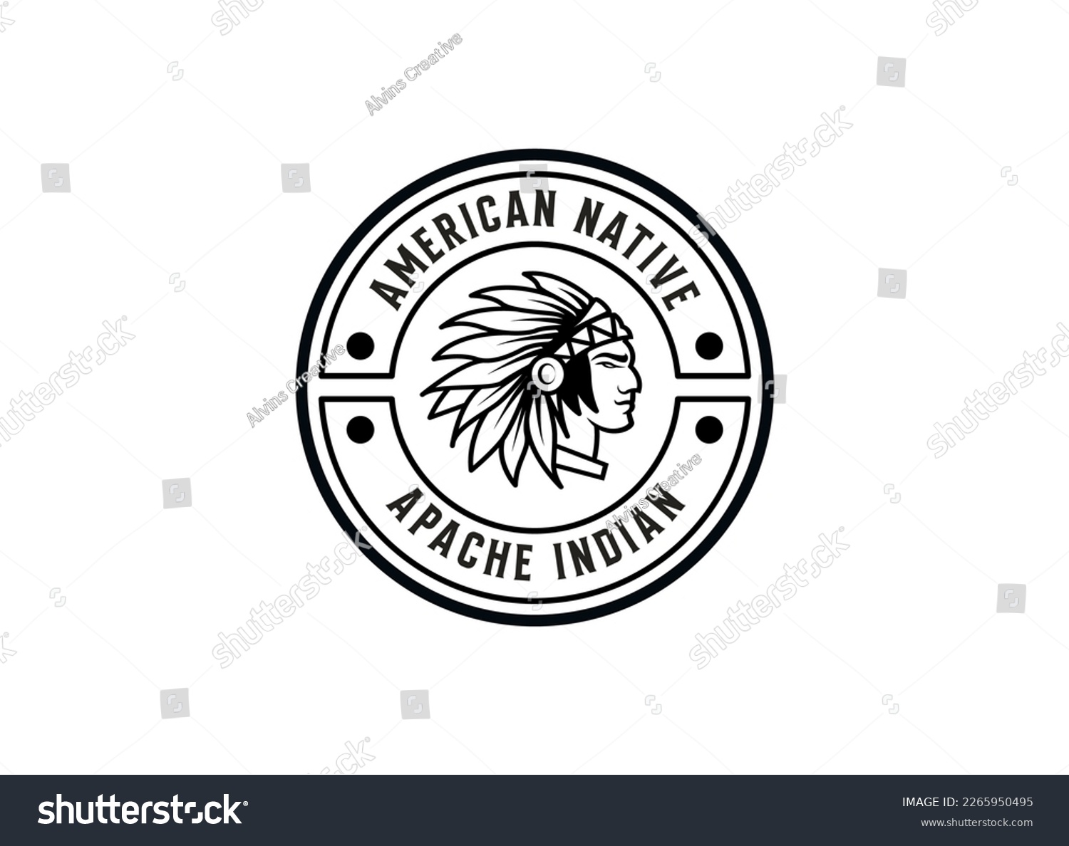 Native American Indian Chief head profile . - Royalty Free Stock Vector ...