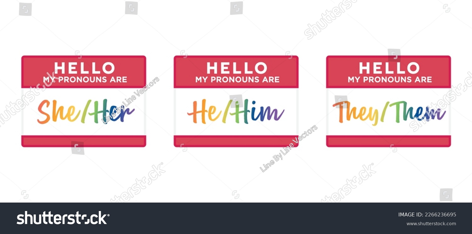 Gender Pronouns, Gender Name Tags, Gender - Royalty Free Stock Vector ...