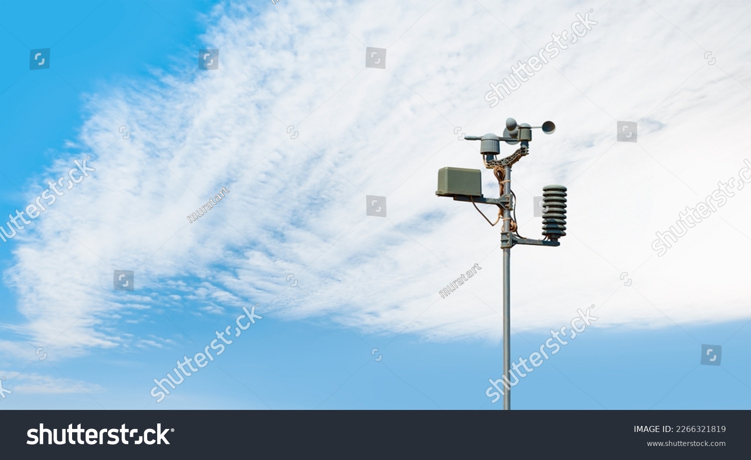 Weather station automatic measurement of weather parameters with cloudy sky #2266321819