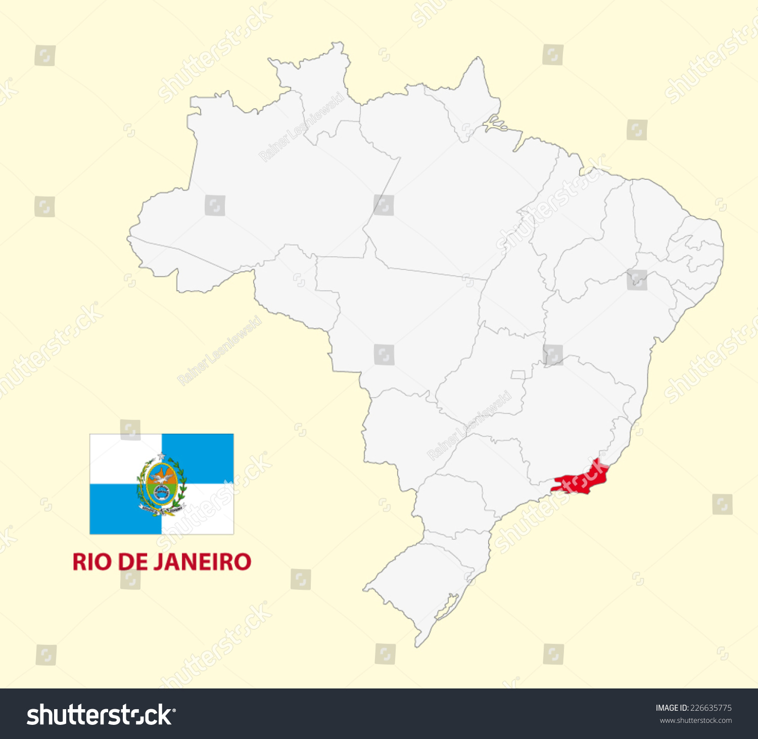Map Of The Brazilian State Rio De Janeiro With Royalty Free Stock Vector Avopix Com