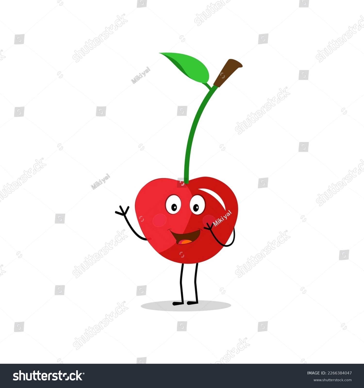 Cherry Cartoon Vector Illustration Cute Cherry Royalty Free Stock Vector 2266384047 8790