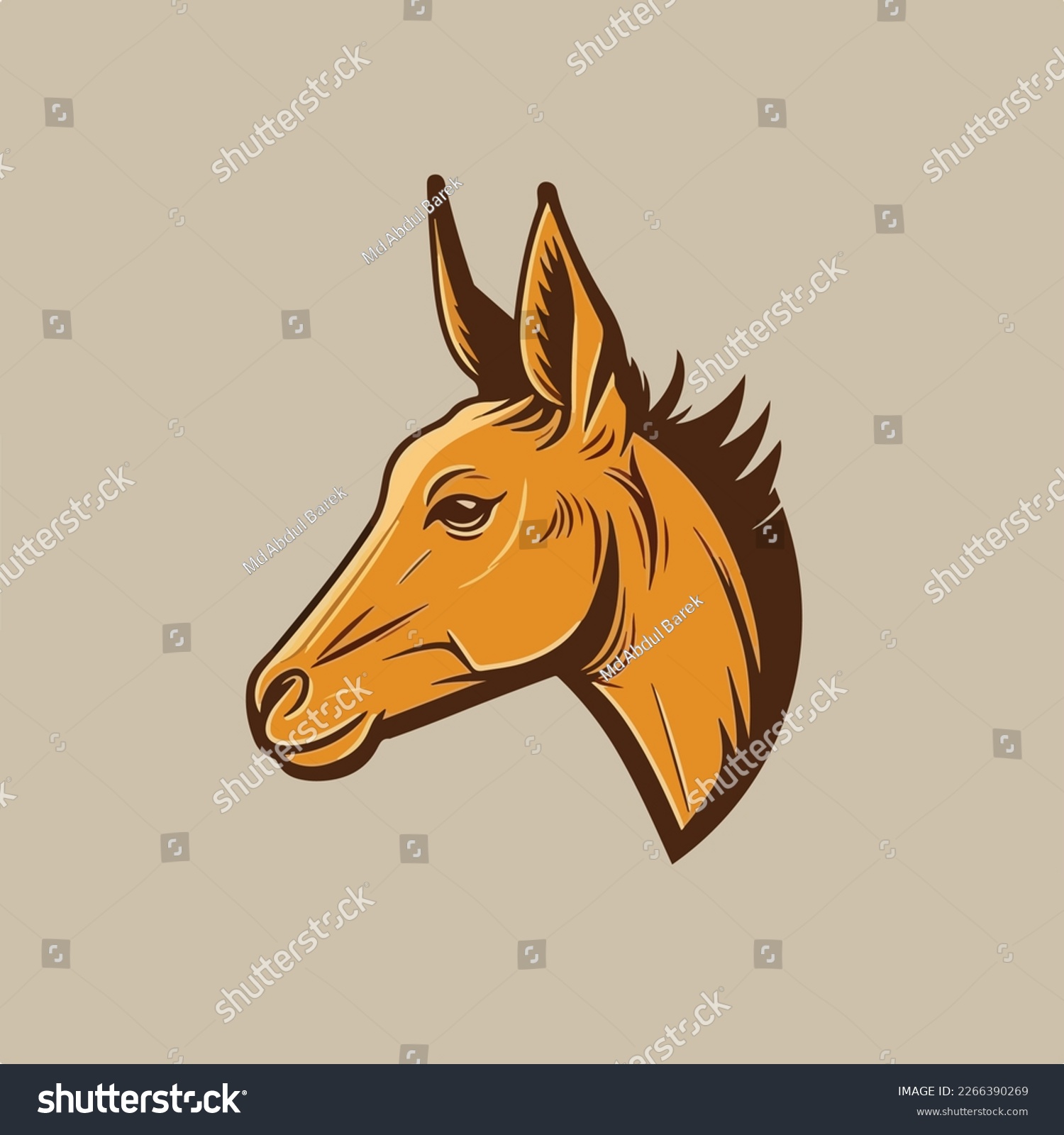 Mule head Vector Logo Icon Sports Mascot flat - Royalty Free Stock ...