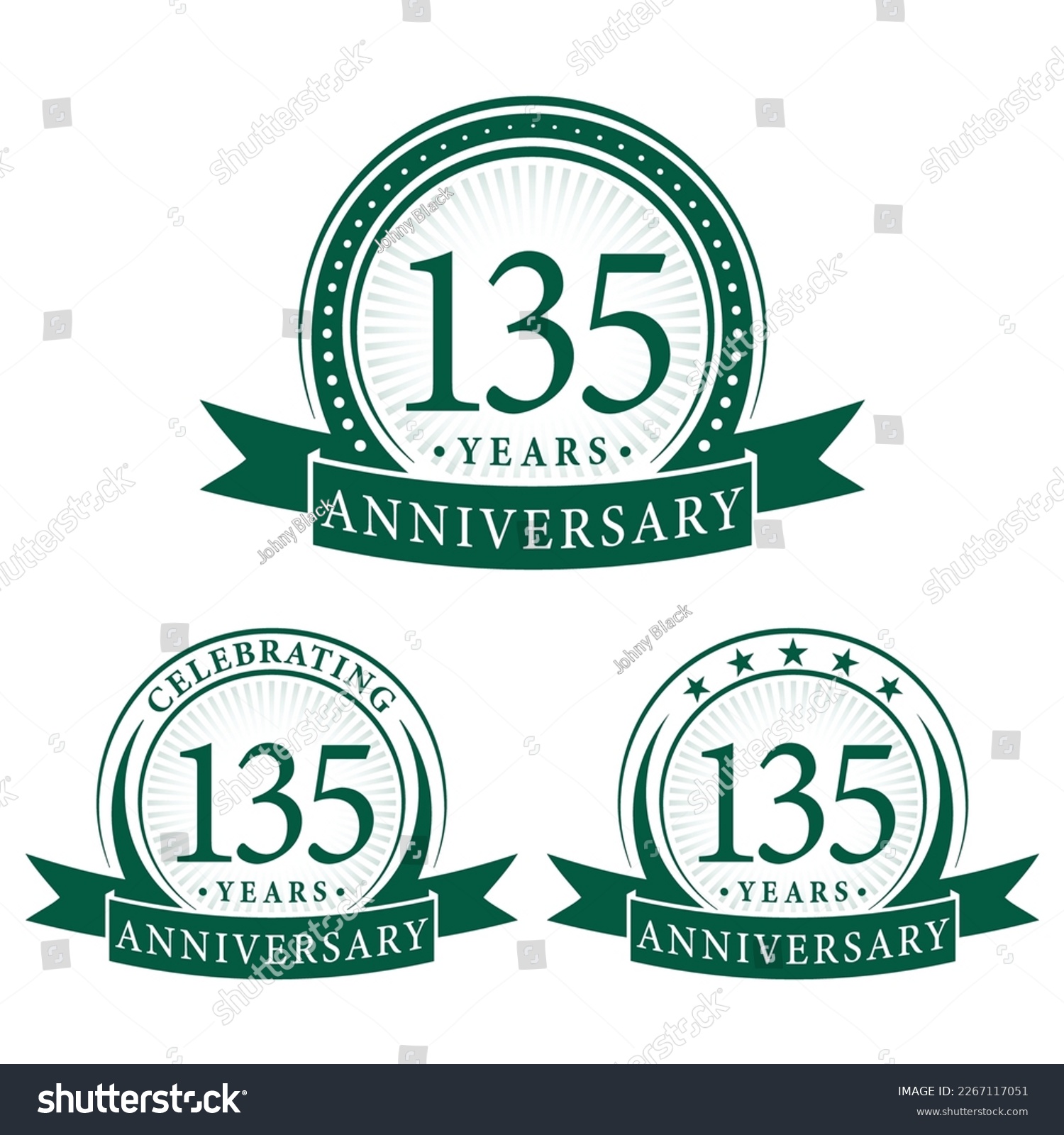 135 Years Anniversary Logo Collections Set Of Royalty Free Stock