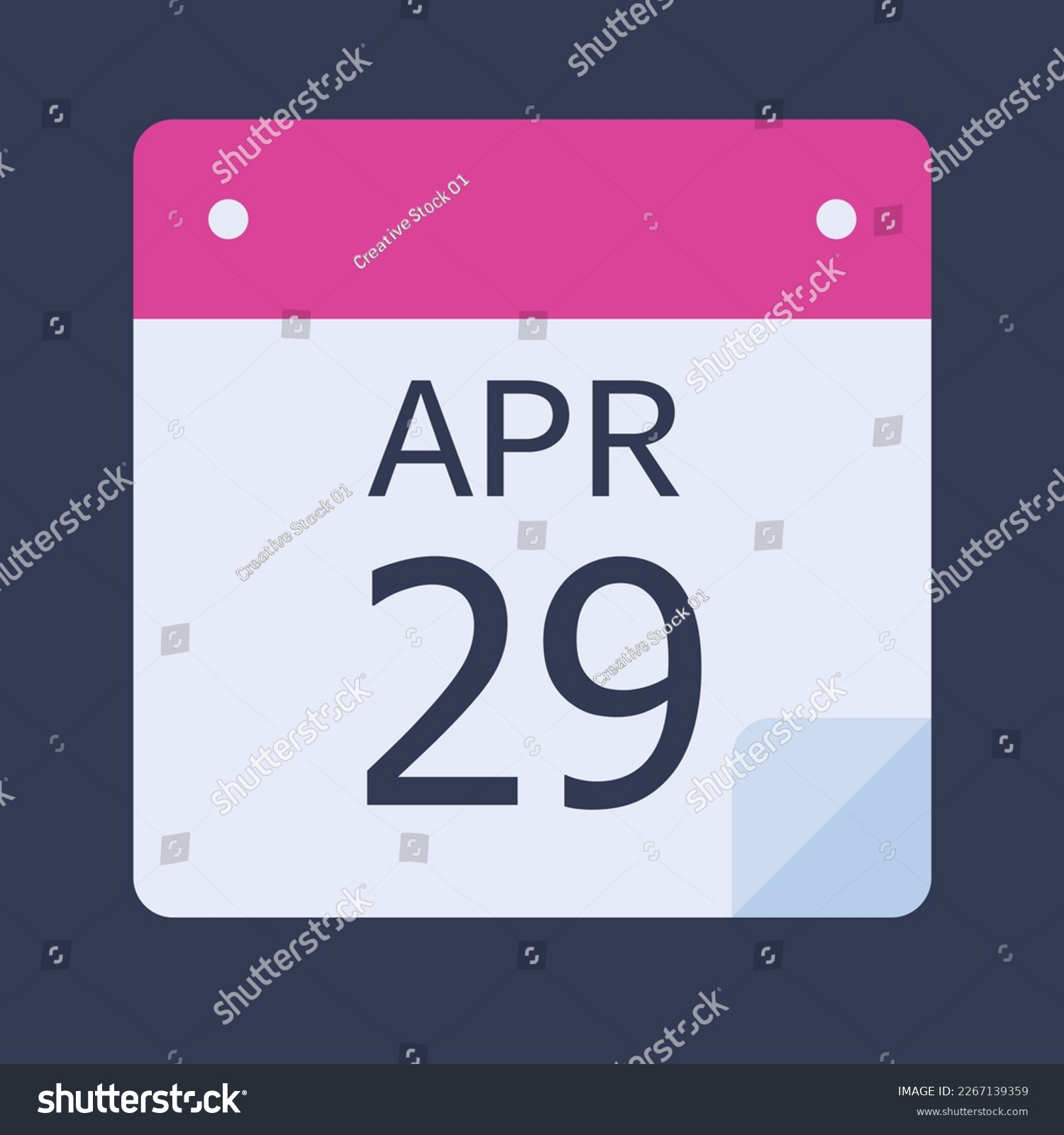 29 April Calendar Black Background Vector Royalty Free Stock Vector