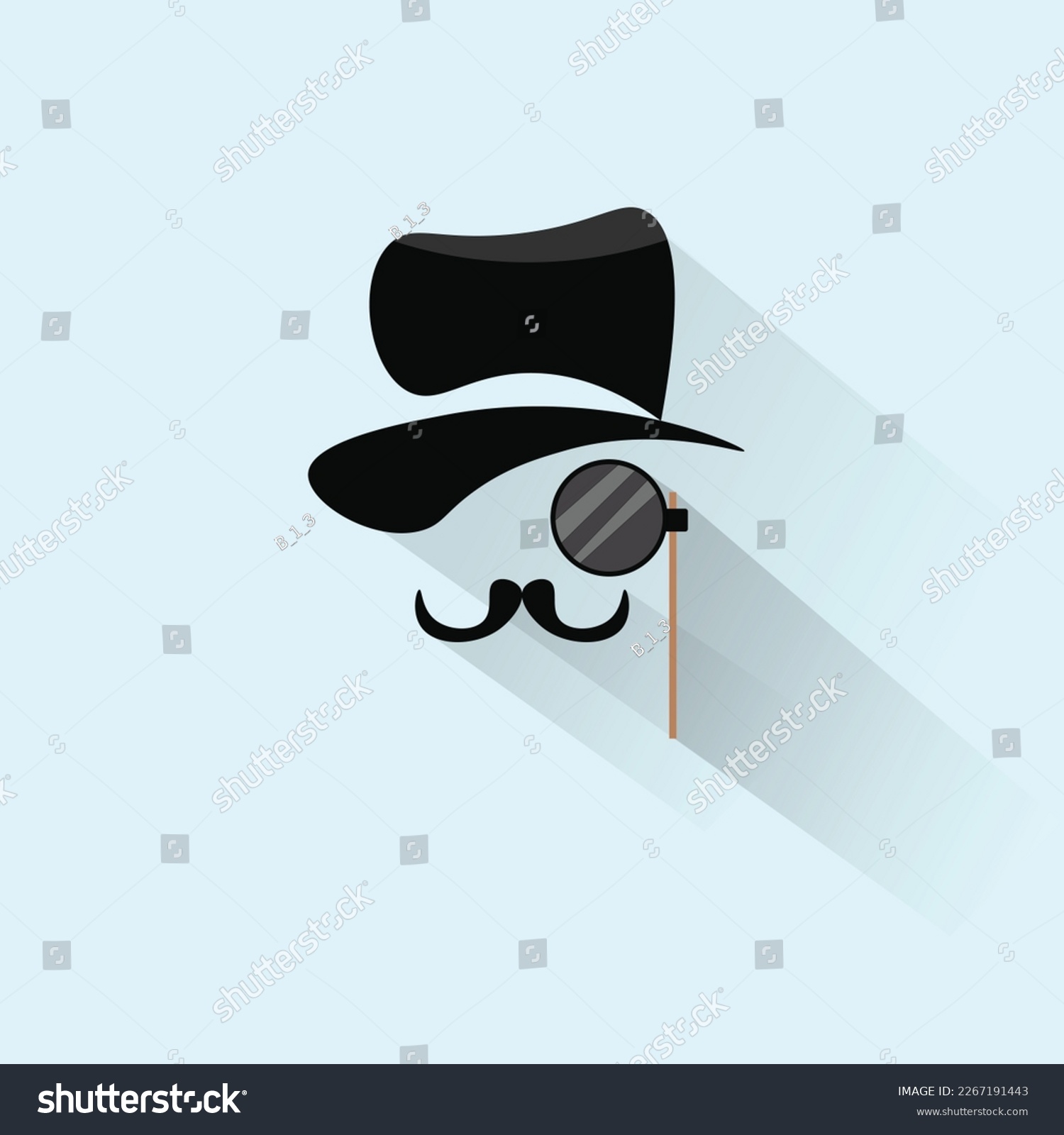 Gentlemen, Monocle Cartoon Glasses And An Old - Royalty Free Stock 