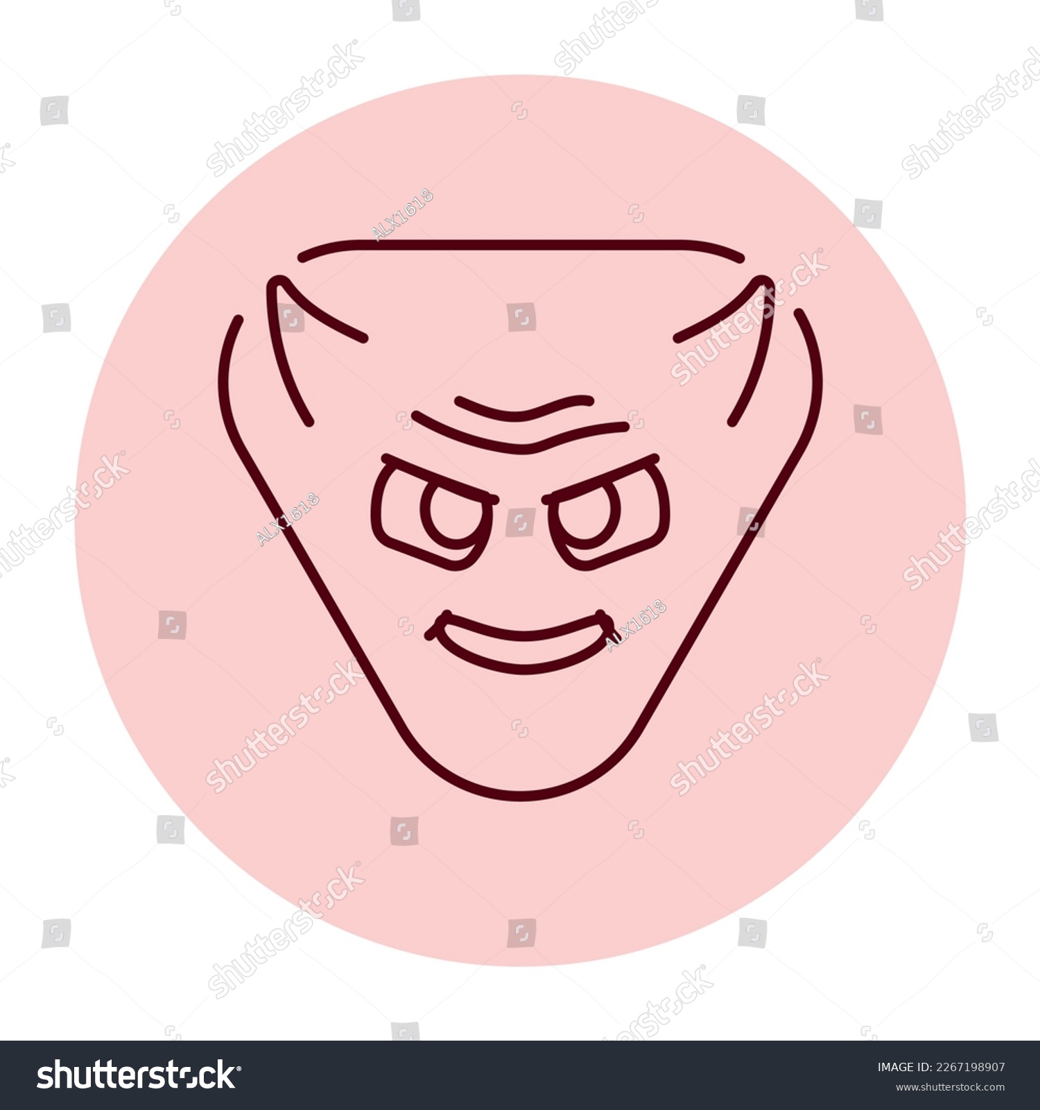 Red triangular gloating character color line - Royalty Free Stock ...