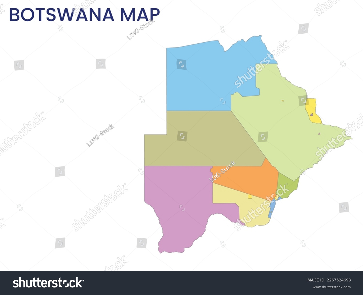 High Detailed Map Of Botswana Outline Map Of Royalty Free Stock