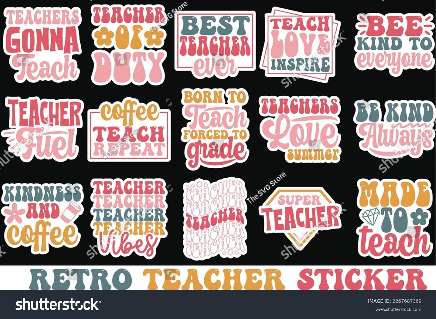 Teacher sticker SVG bundle sticker svg teacher - Royalty Free Stock ...