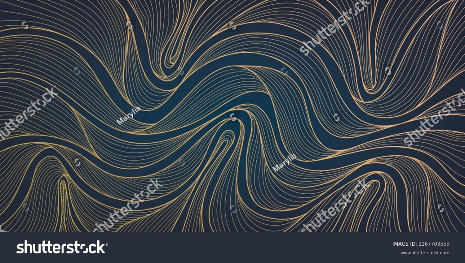 Vector Abstract Luxury Golden Wallpaper, Wavy - Royalty Free Stock 