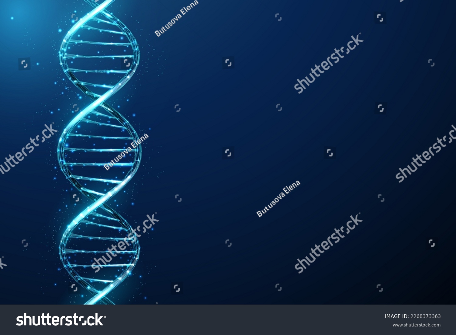 Abstract blue 3d DNA molecule helix. Gene - Royalty Free Stock Vector ...