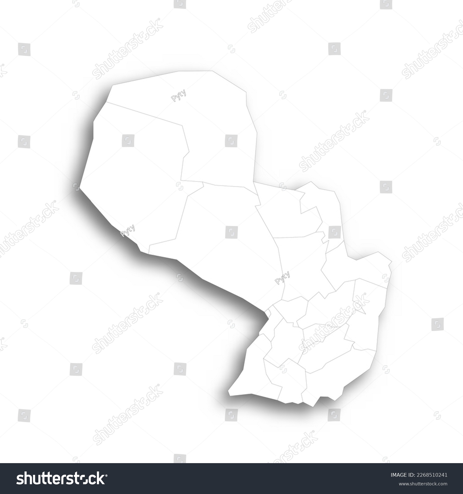 Paraguay Political Map Of Administrative - Royalty Free Stock Vector ...