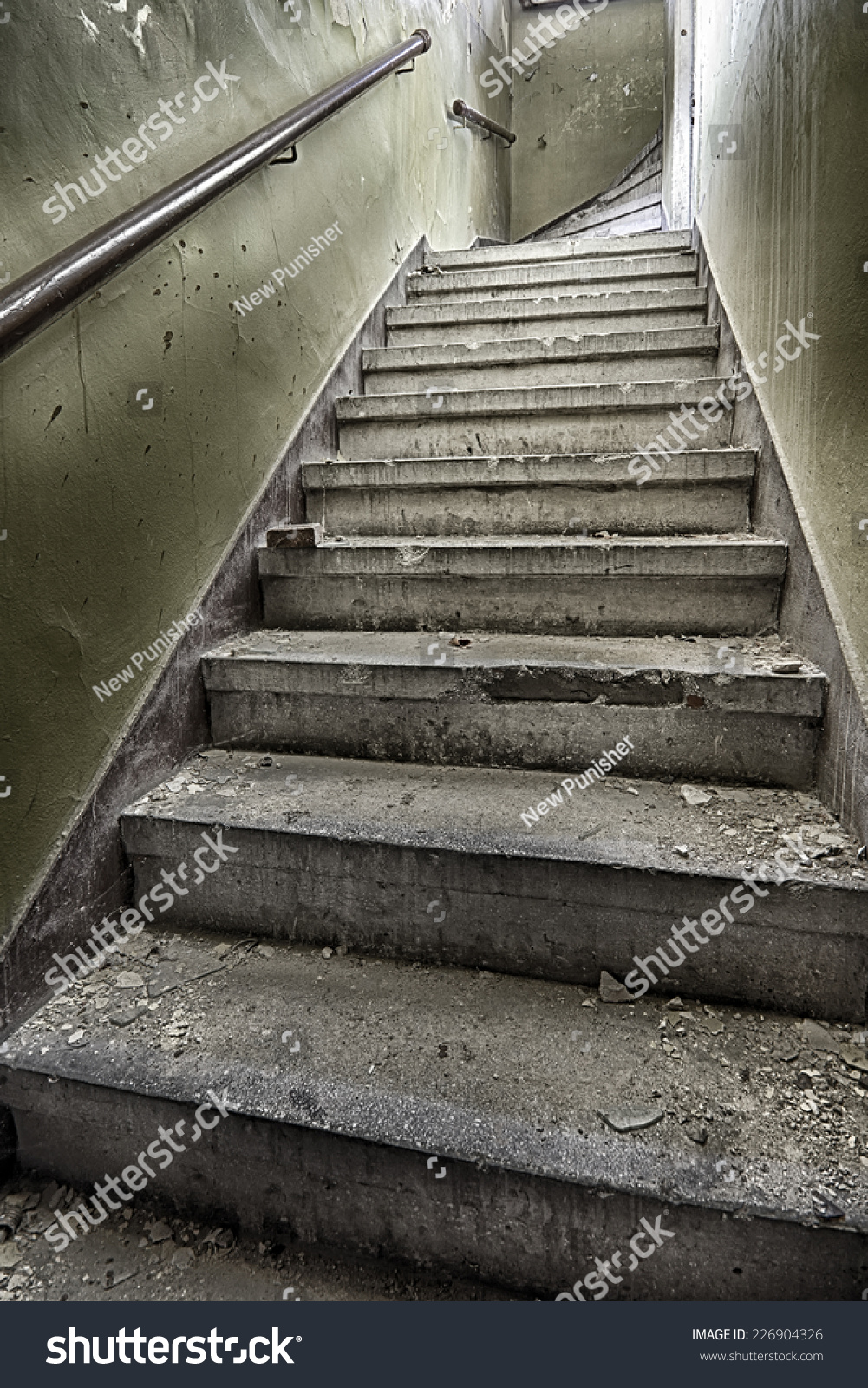 Devastated and destroyed the stairs in the stairwell #226904326