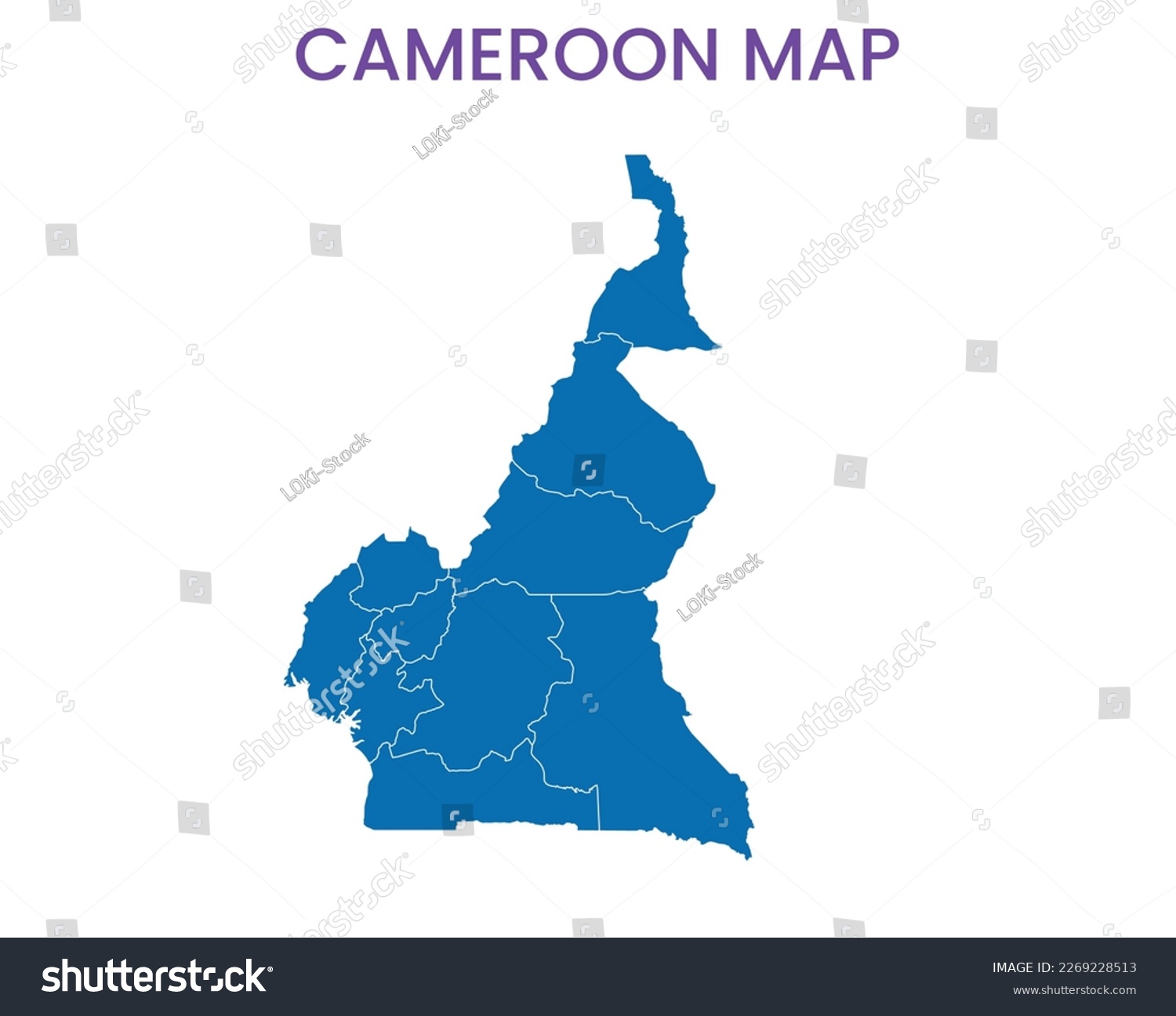 High detailed map of Cameroon. Outline map of - Royalty Free Stock ...