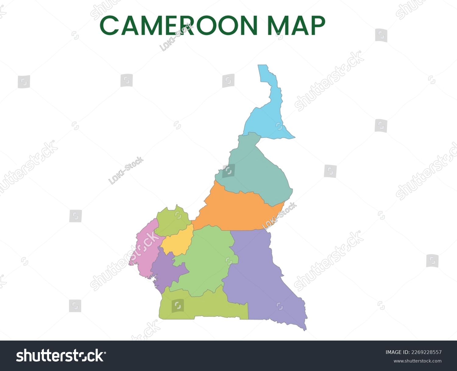 High Detailed Map Of Cameroon Outline Map Of Royalty Free Stock   Avopix 2269228557 